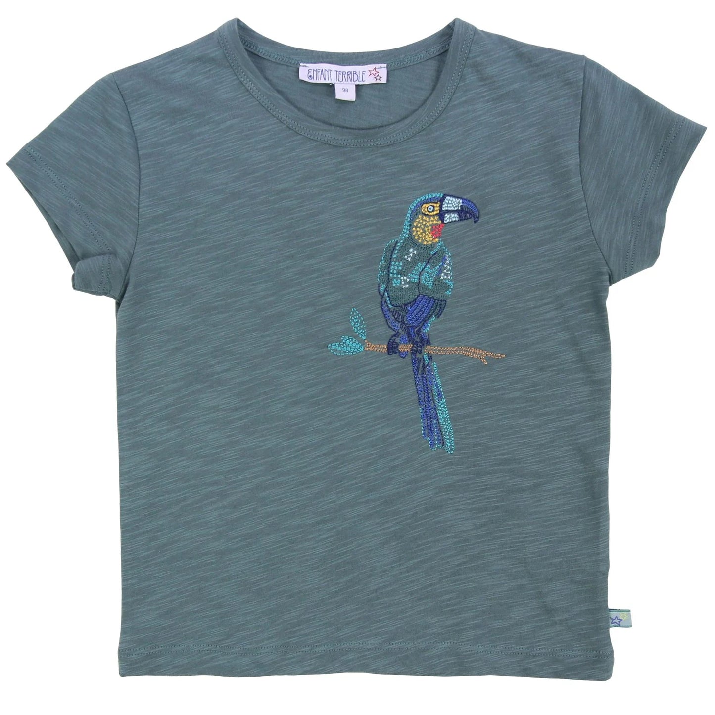Shirt mit Tukanstickerei, sea green