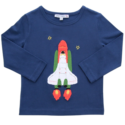 Shirt mit Bouclé Raletemstrickerei, navy