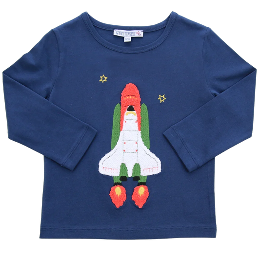 Shirt mit Bouclé Raletemstrickerei, navy