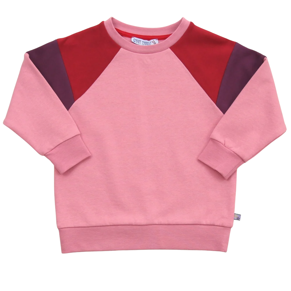 Colourblocking Sweatshirt, candy pink-burnt red