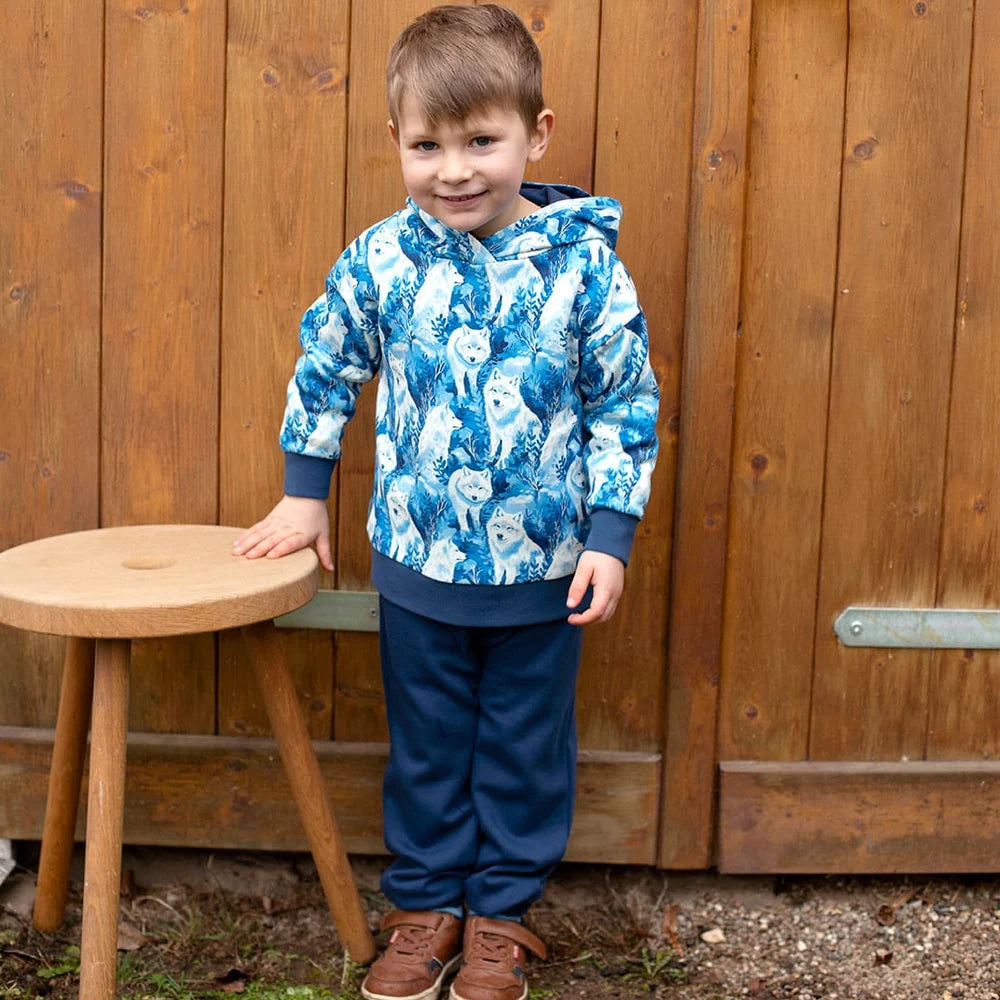 Kapuzenpulli mit Huskydruck, blau