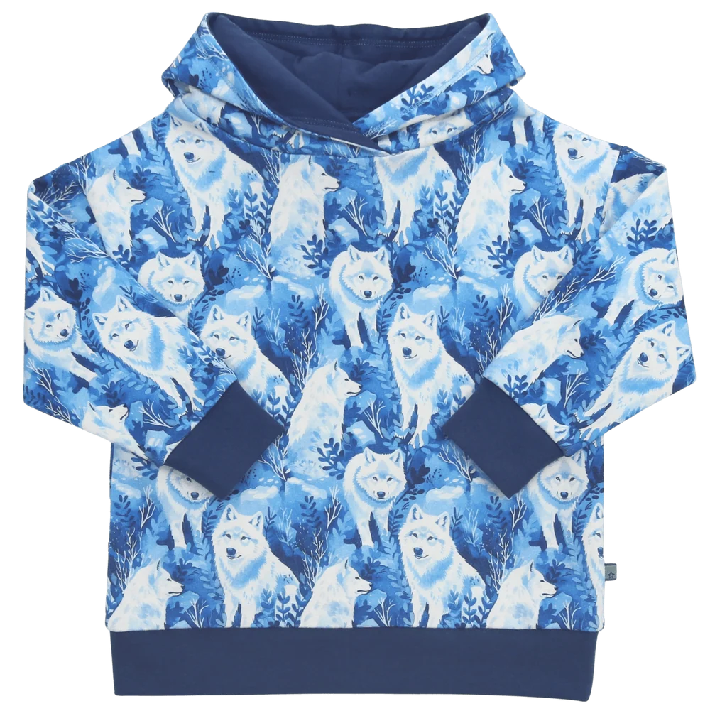 Kapuzenpulli mit Huskydruck, blau