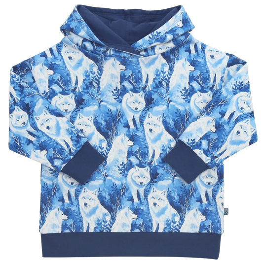 Kapuzenpulli mit Huskydruck, blau