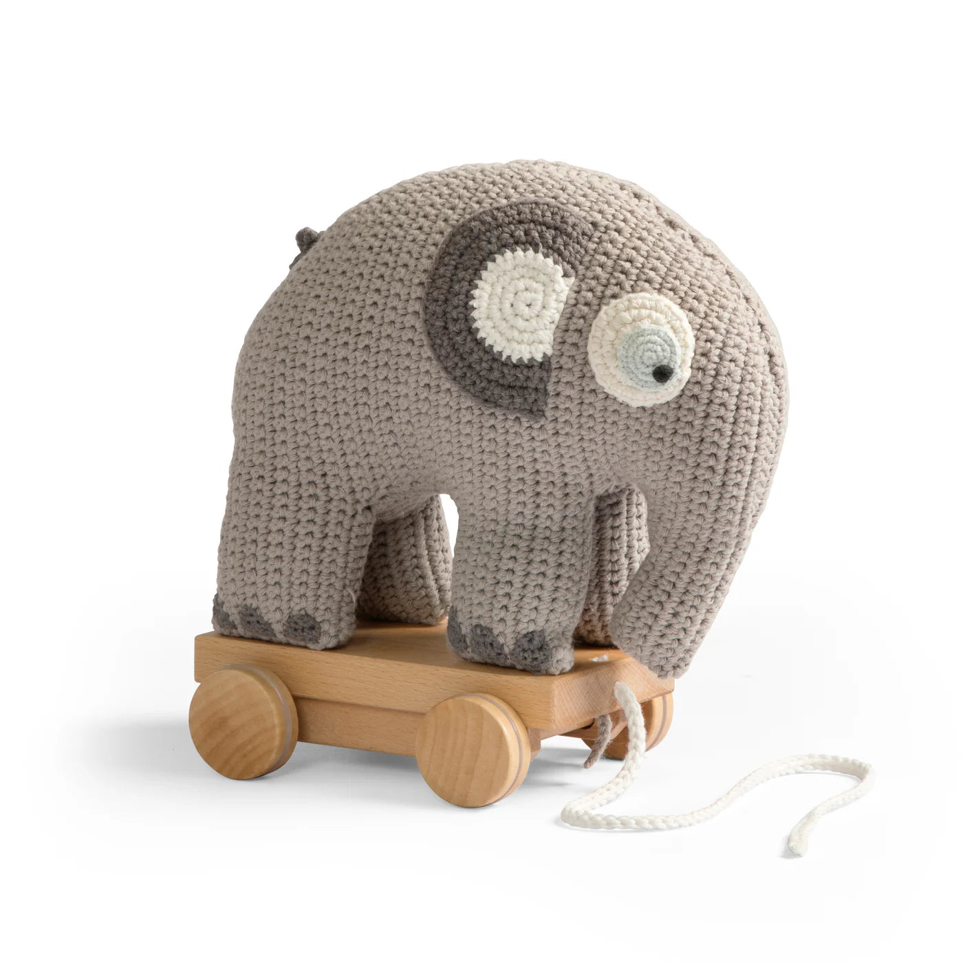 Häkel-Nachziehtier, Fanto der Elefant, grau