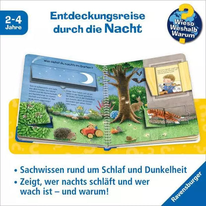 Innenansicht Kinderbuch Wenn es dunkel wird mit Klappen zu Schlaf und Dunkelheit im Bärechind Winterthur Zürich Schweiz.