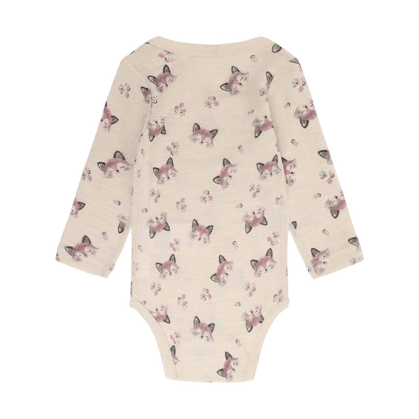 CeLaVi Merino Body Baby mit Fuchsprint in Lilas, Rückansicht