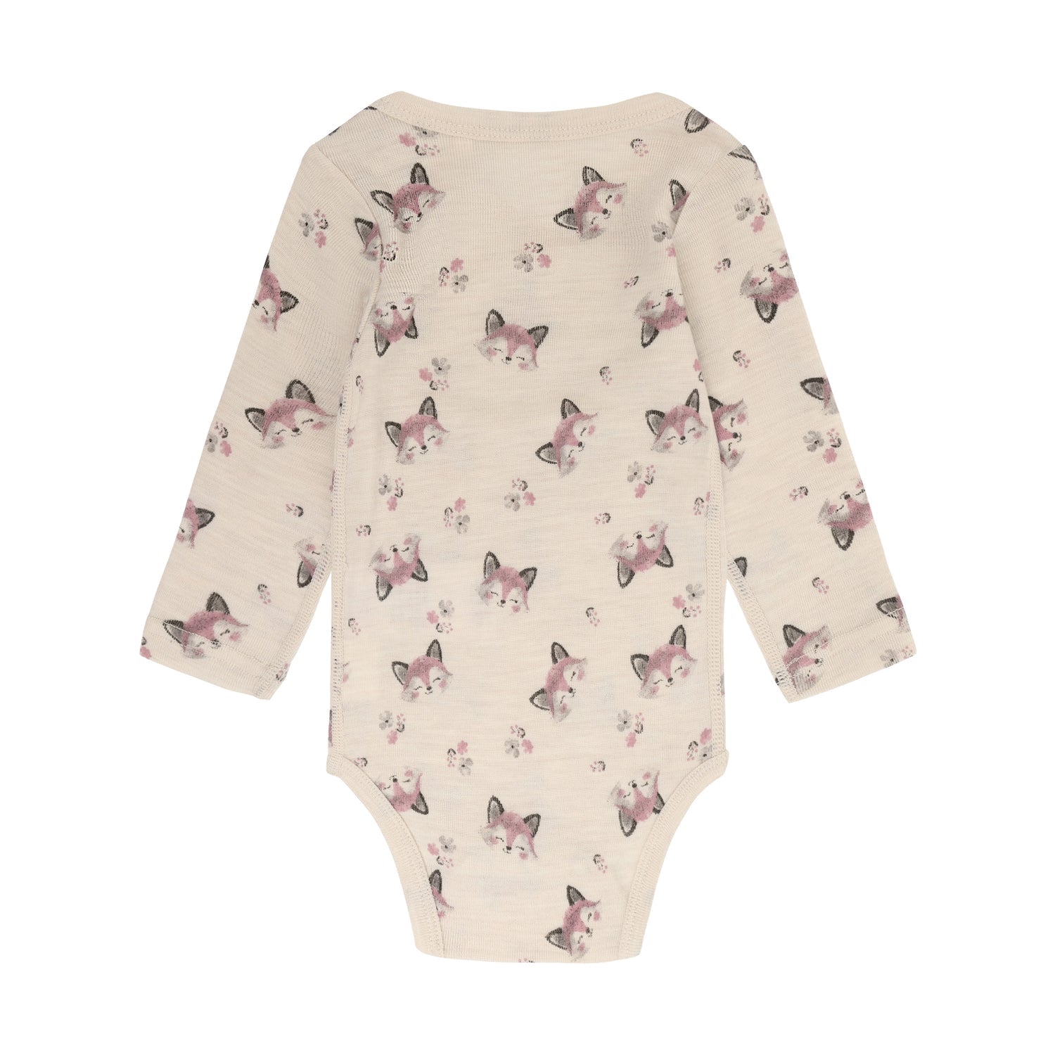CeLaVi Merino Body Baby mit Fuchsprint in Lilas, Rückansicht