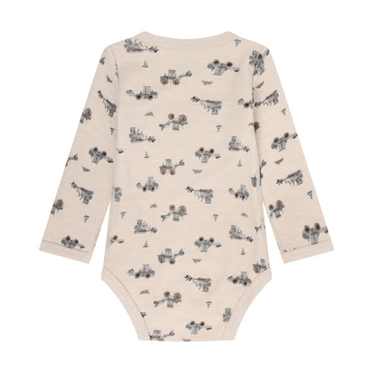 CeLaVi Body Baby mit Traktorenprint in Quiet Shade, Rückansicht