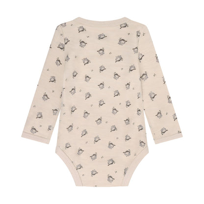 CeLaVi Body Baby mit Eulenprint in Mocha Meringue, Rückansicht