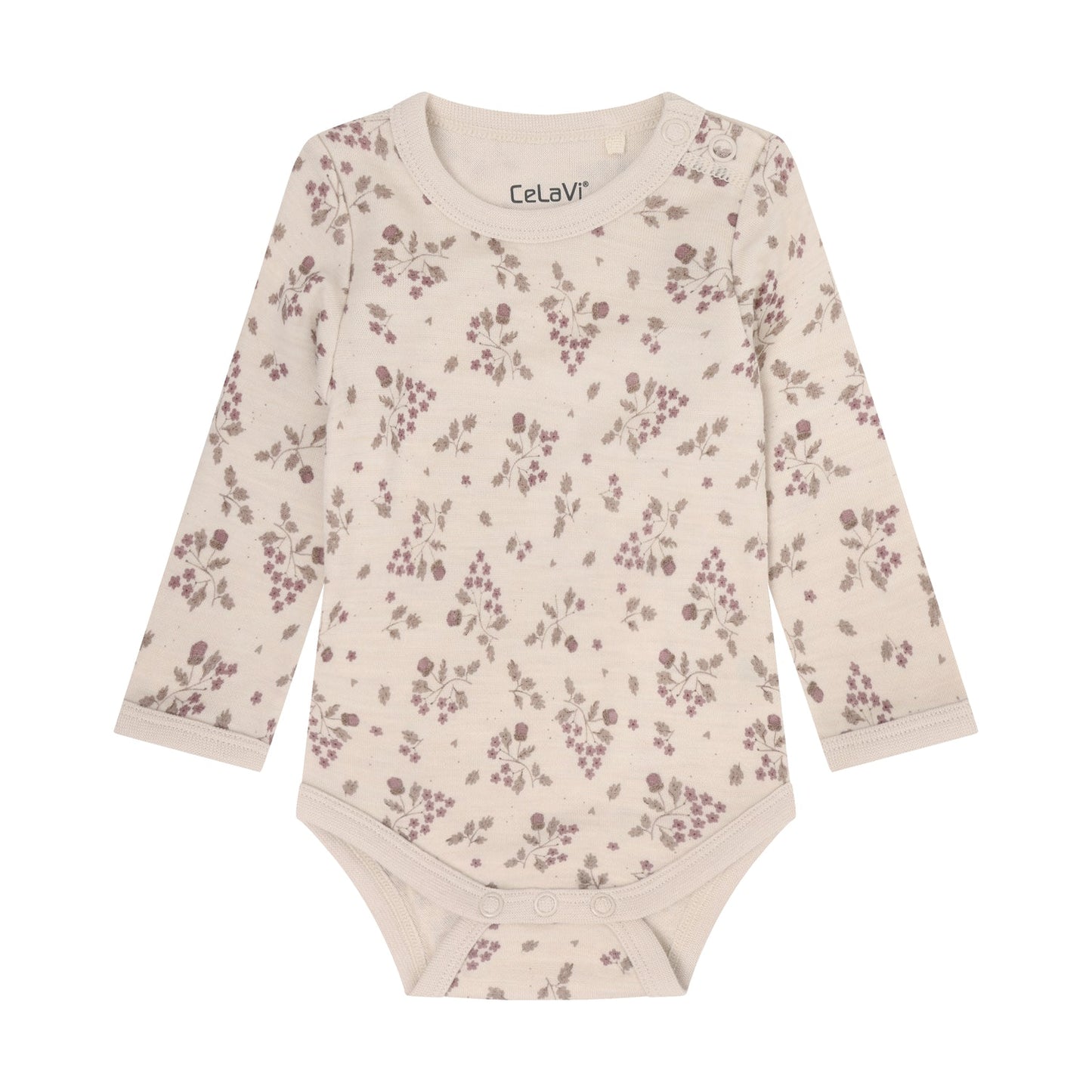 CeLaVi Body Baby mit Blumenprint in Grape Shake, Vorderansicht