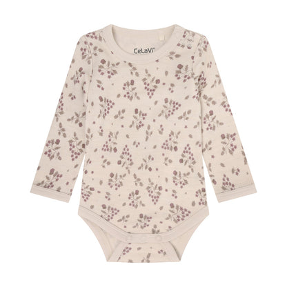 CeLaVi Body Baby mit Blumenprint in Grape Shake, Vorderansicht