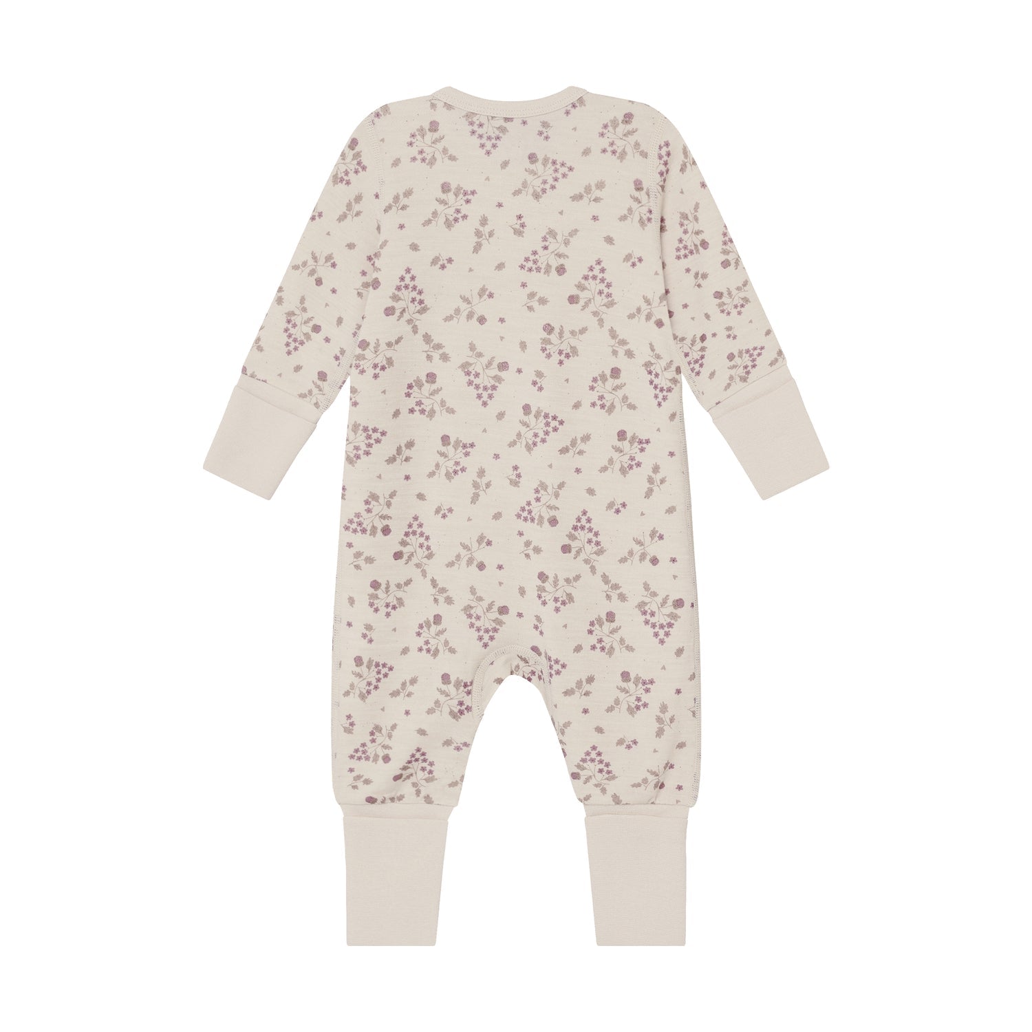 CeLaVi Strampler Baby mit Blumenprint in Grape Shake, Rückansicht