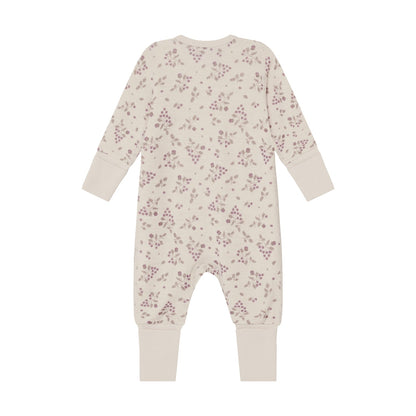 CeLaVi Strampler Baby mit Blumenprint in Grape Shake, Rückansicht