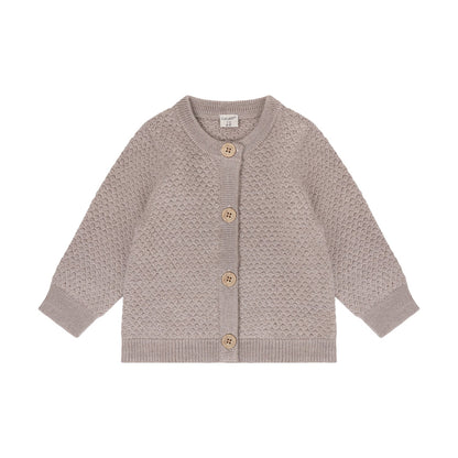 CeLaVi Merino Strickjacke Baby in Mocha Meringue Melange, Vorderansicht