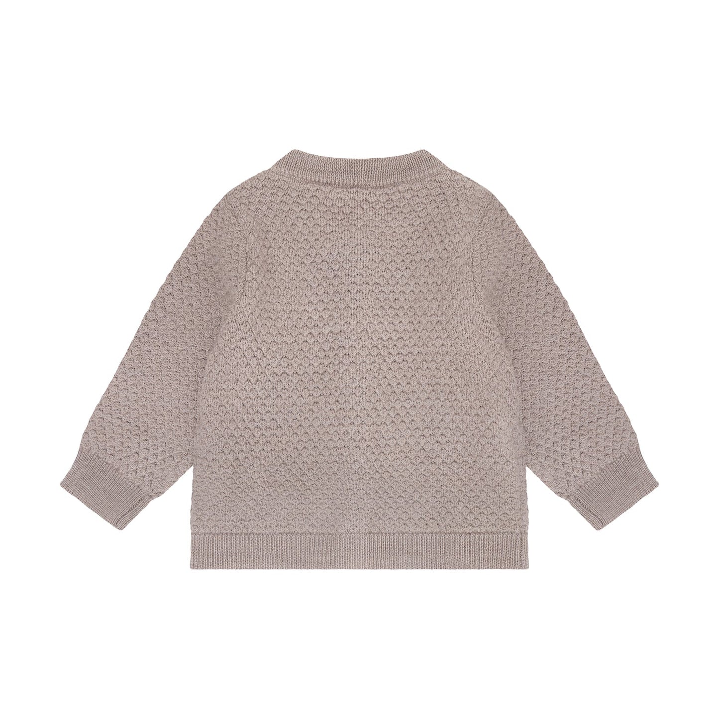 CeLaVi Merino Strickjacke Baby in Mocha Meringue Melange, Rückansicht