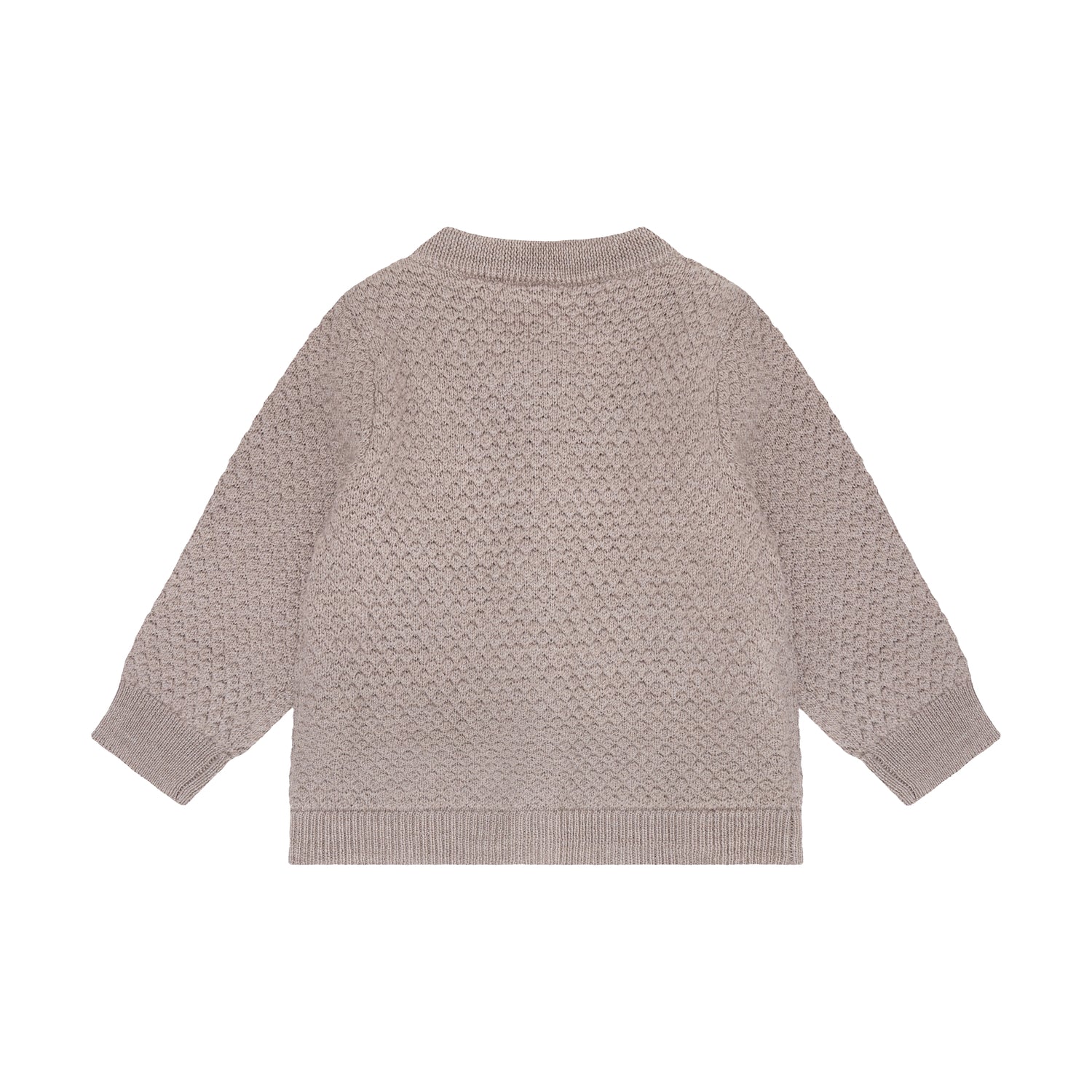 CeLaVi Merino Strickjacke Baby in Mocha Meringue Melange, Rückansicht
