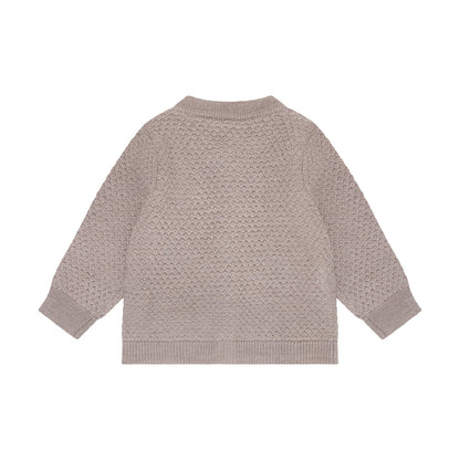 CeLaVi Merino Strickjacke Baby in Mocha Meringue Melange, Rückansicht