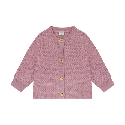 CeLaVi Merino Strickjacke Baby in Lilas Melange, Vorderansicht