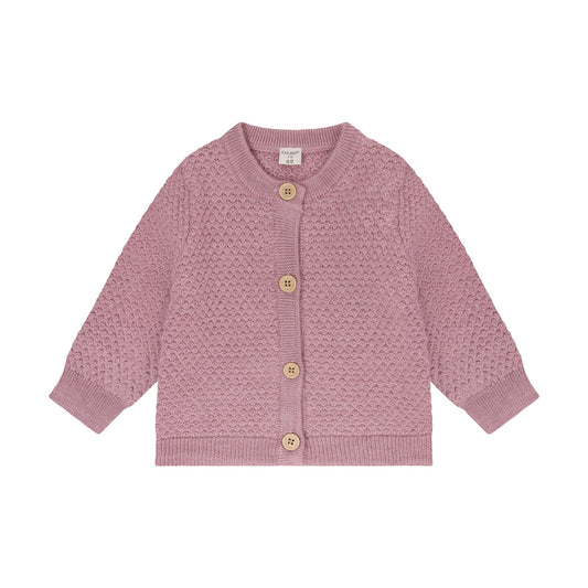 CeLaVi Merino Strickjacke Baby in Lilas Melange, Vorderansicht