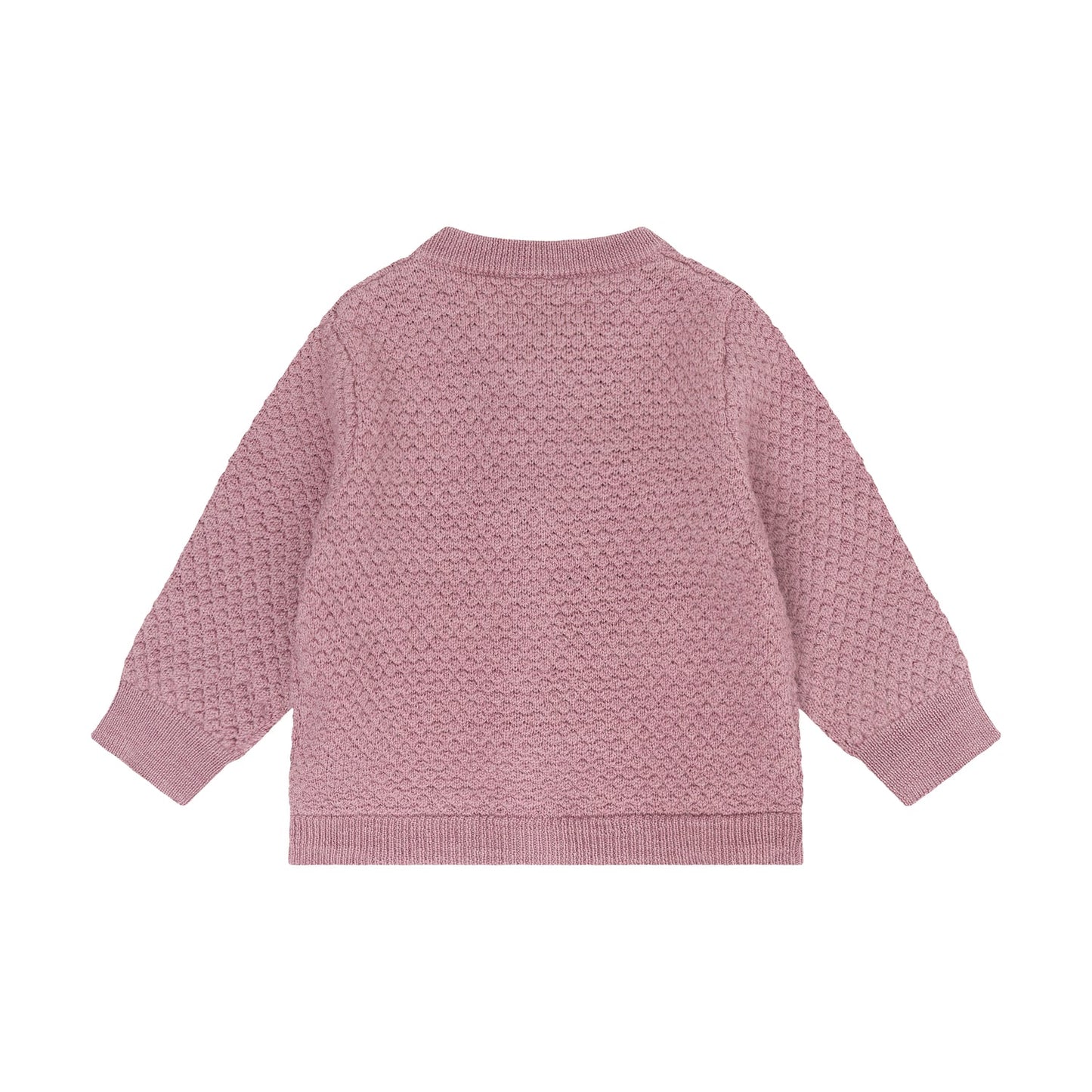 CeLaVi Merino Strickjacke Baby in Lilas Melange, Rückansicht