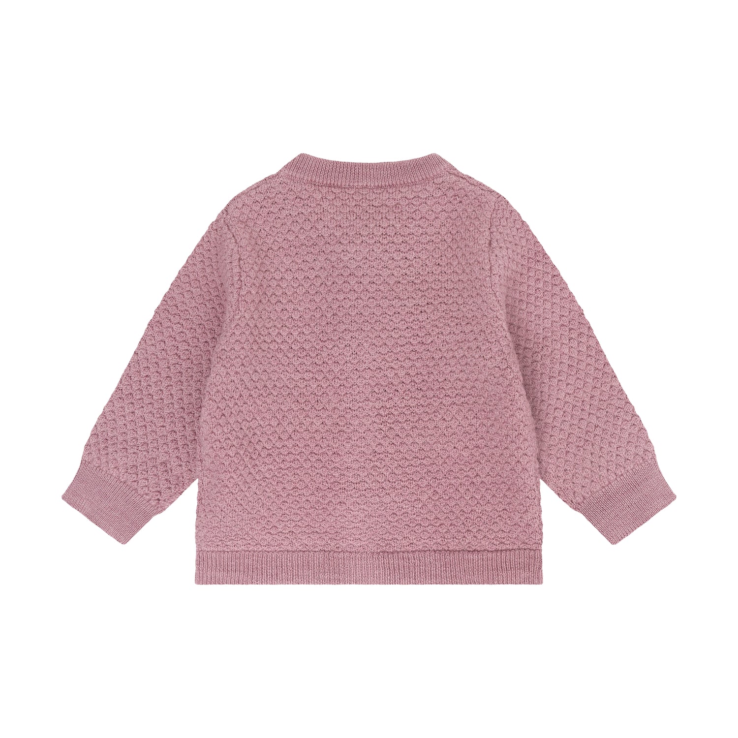 CeLaVi Merino Strickjacke Baby in Lilas Melange, Rückansicht
