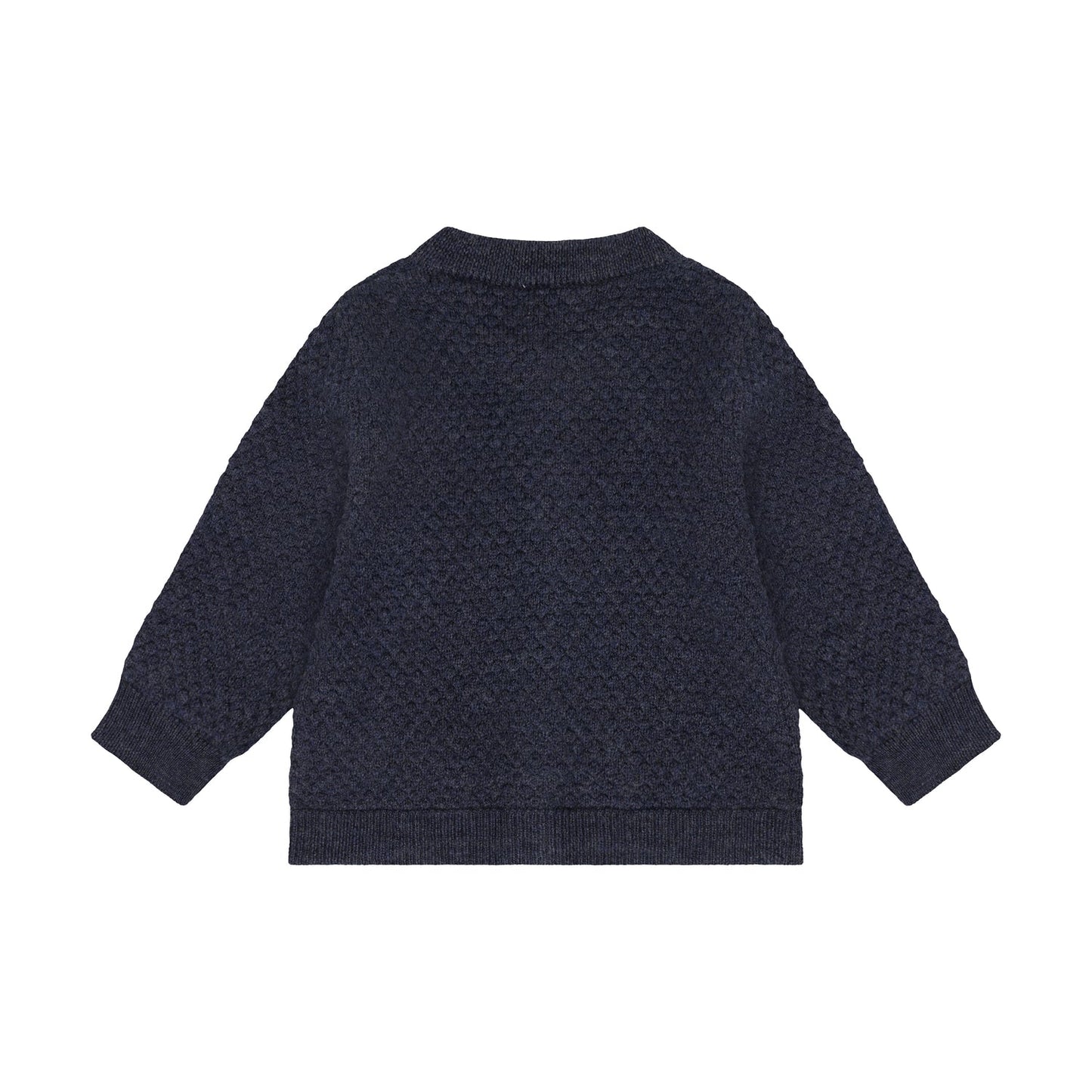 CeLaVi Merino Strickjacke Baby in Ombre Blue Melange, Rückansicht