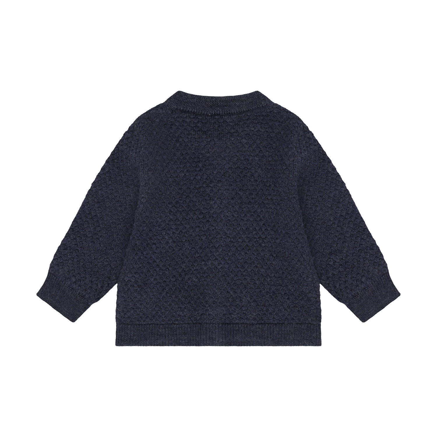 CeLaVi Merino Strickjacke Baby in Ombre Blue Melange, Rückansicht