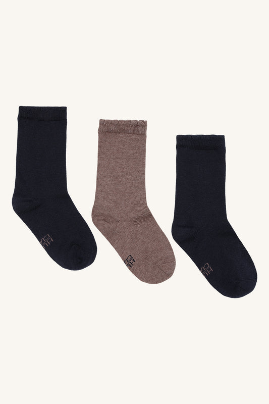 Foty 3-pack Socks, Wool -Bamboo, More navy