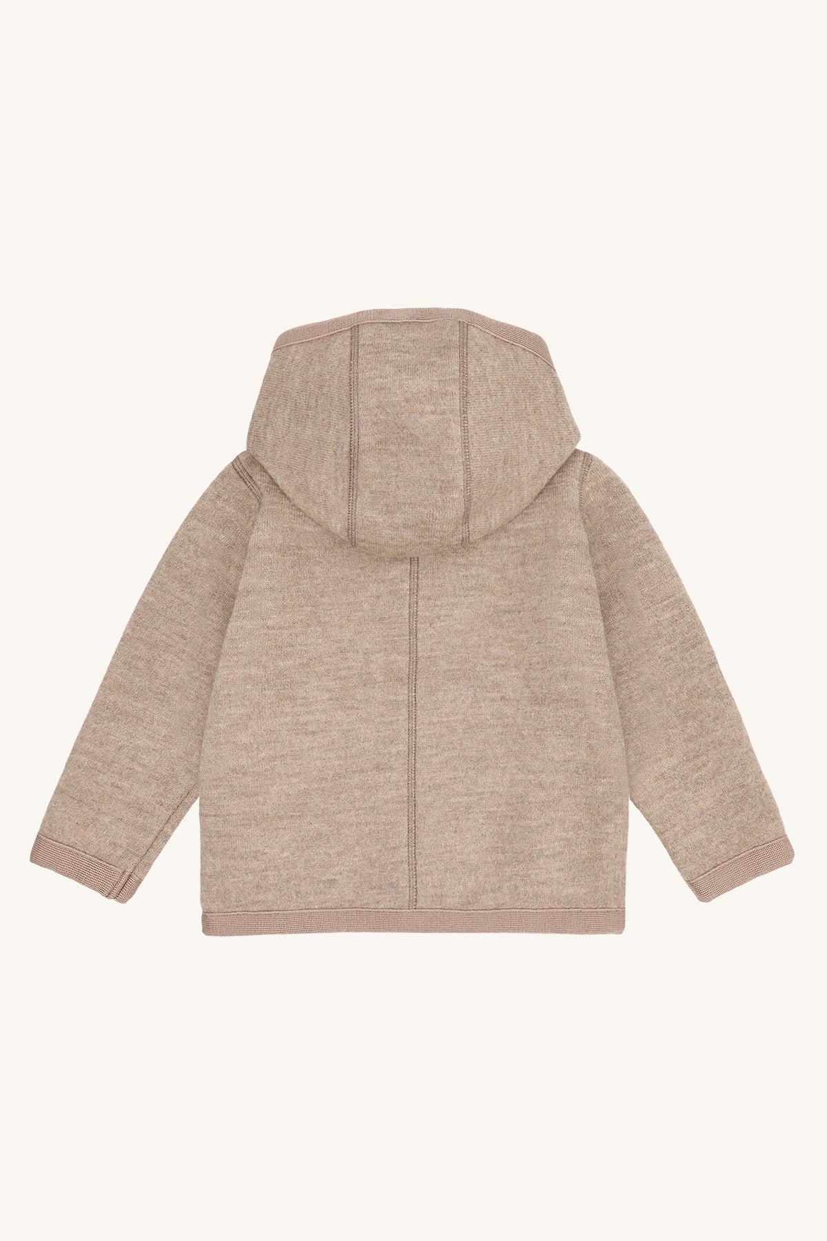 Wollwalk Jacke Ebba mit Kapuze, Biscuit