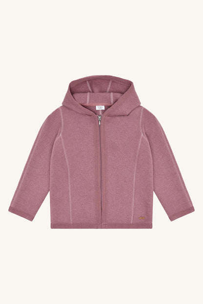 Wollwalk Jacke Ebba mit Kapuze, Pale Mauve
