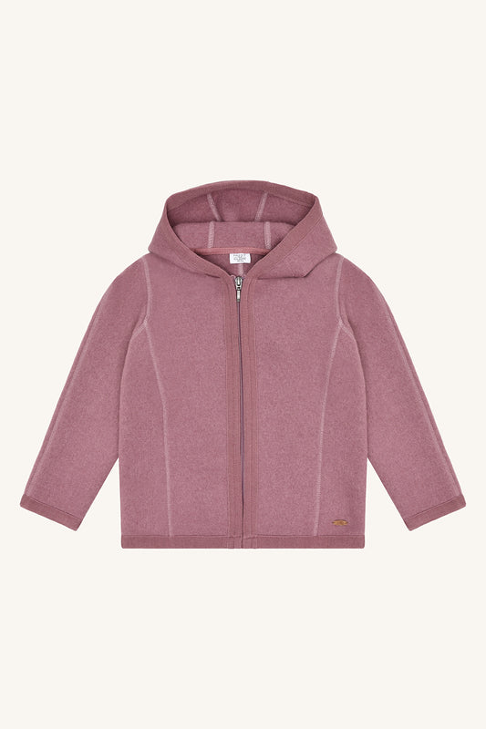 Wollwalk Jacke Ebba mit Kapuze, Pale Mauve