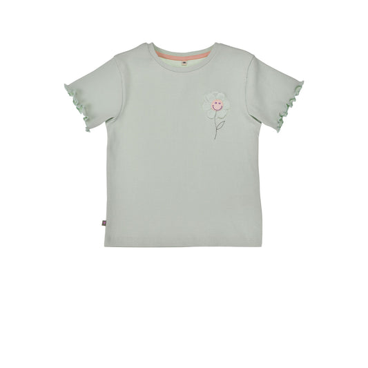 Rippshirt halbarm 'Blume'