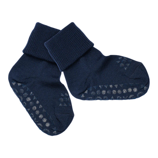 Oeko-Tex Wolle Anti-Rutsch Socken, navy