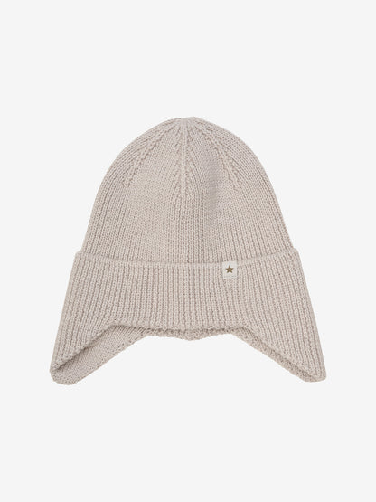 Mütze aus Wolle gestrickt mit Windstopper-Funktion, Camel Melange