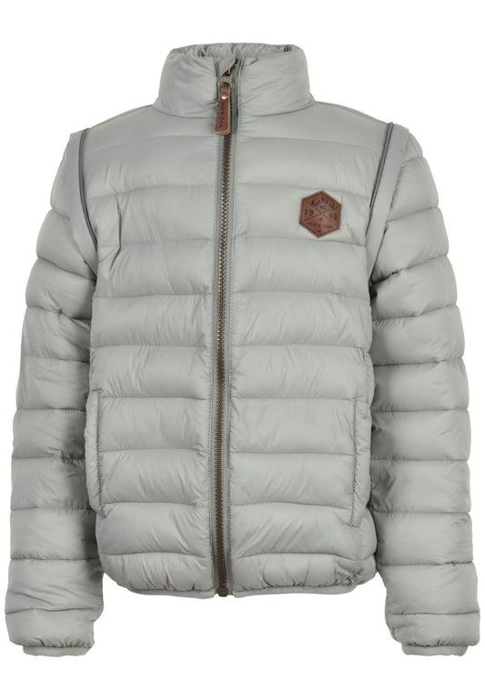 Nylon puffer 2 in 1 Jacke, grau