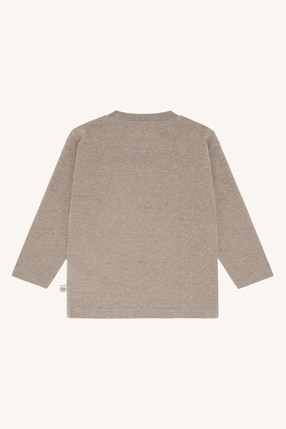 Anton Langarmshirt Bärenprint, Kangaroo Melange
