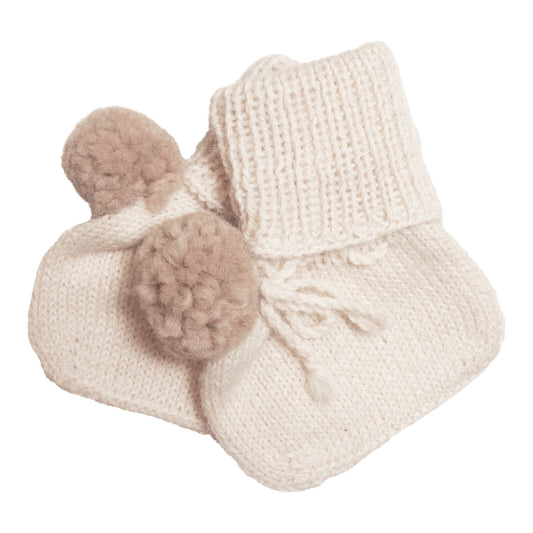 Footies Pompoms Alpaca Wool, beige