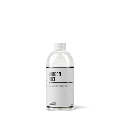 500 ml Sorgenfrei Desinfektion Flasche für antibakterielle Schnell-Desinfektion. Wirksam gegen Bakterien, Viren und Pilze, ideal für den Haushalt und unterwegs.