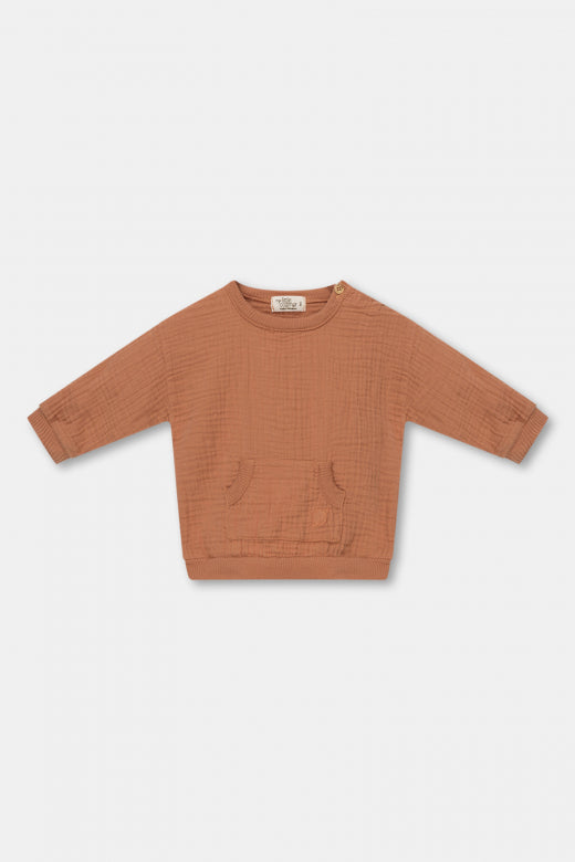 Langarm Mull Baby, rost