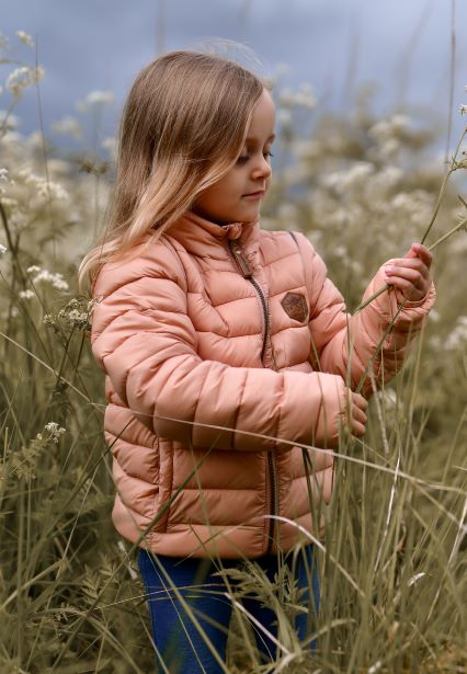 Nylon puffer 2 in 1 Jacke, lachs
