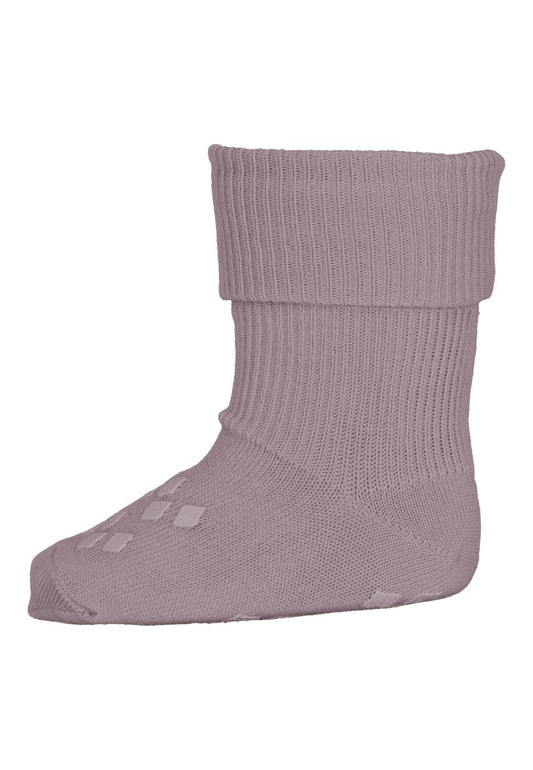 Oeko Tex Merino Socken anti-rutsch, lila