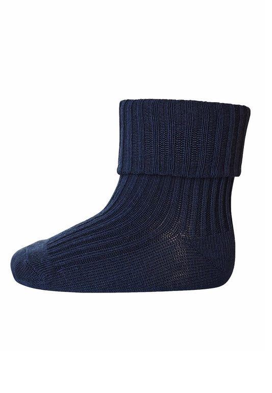 Baumwollsocken gerippt navy
