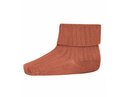 Baumwollsocken gerippt Kupfer