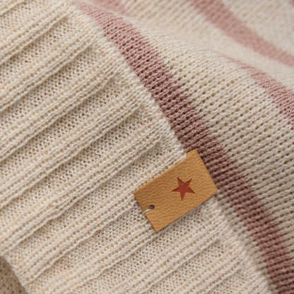 Beanie Ears Stripe Wool Knit