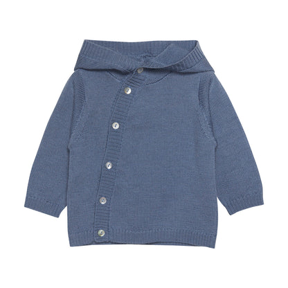 Oeko-Tex Merino Strickjacke, blau