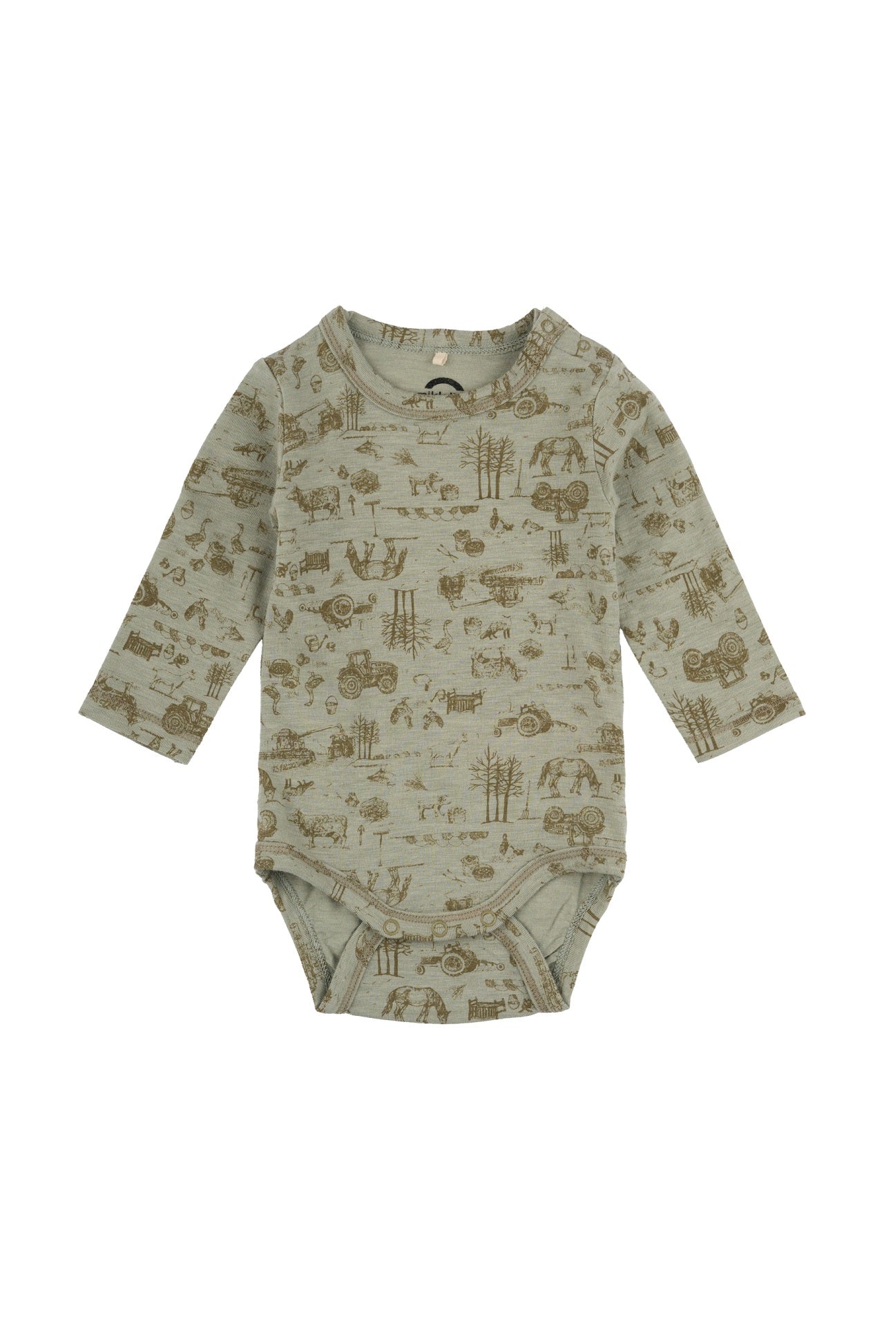 Wool/Bamboo Langarm Body, Bauernhof