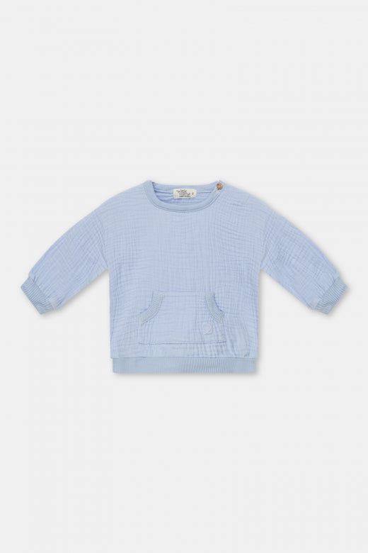 Langarm Mull Baby, hellblau