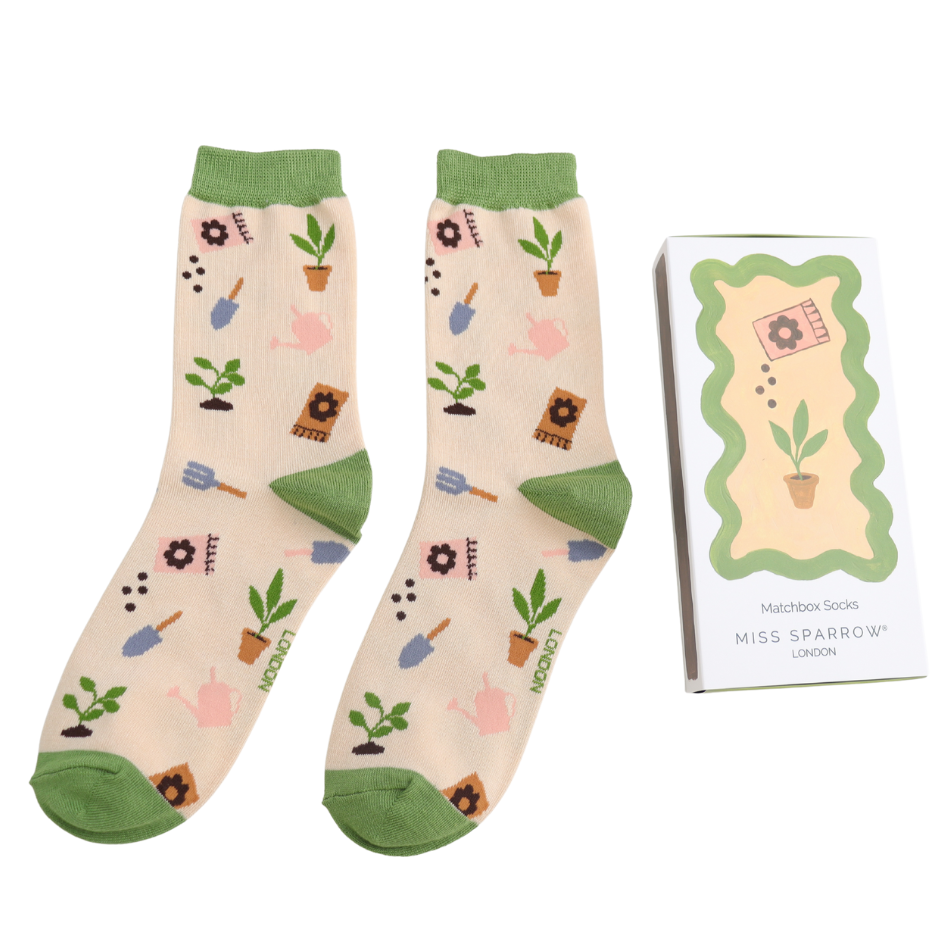 Miss Sparrow Bambus Socken Damen Garten