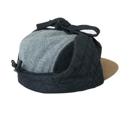Woll-Schirmmütze mit Ohrenklappen, color block