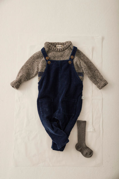 Denim corduroy baby overalls